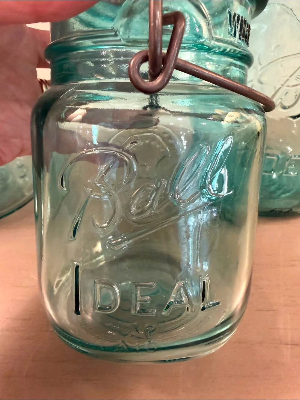 Lot Of 3 Blue Ball Mason Jars 2 Bicentennial 1976 Glass Lid Wire 1 Screw Top